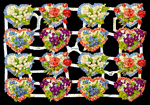 Glansbilledeark - Blomsterhjerter