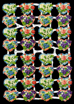 Glansbilledeark - Blomsterhjerter små