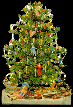 Glansbilledeark - Juletræ